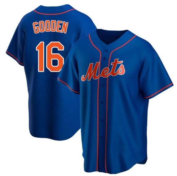 Men's New York Mets Dwight Gooden White Home Replica Player Jersey