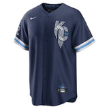 Men's Salvador Perez Navy Kansas City Royals City Connect Replica Player Jersey