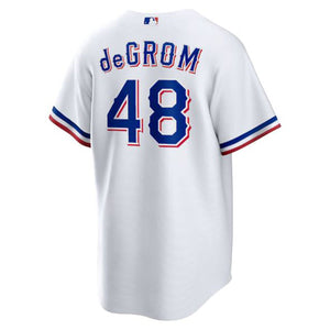 Men's Texas Rangers Jacob deGrom White 2023 World Series Replica Player Jersey