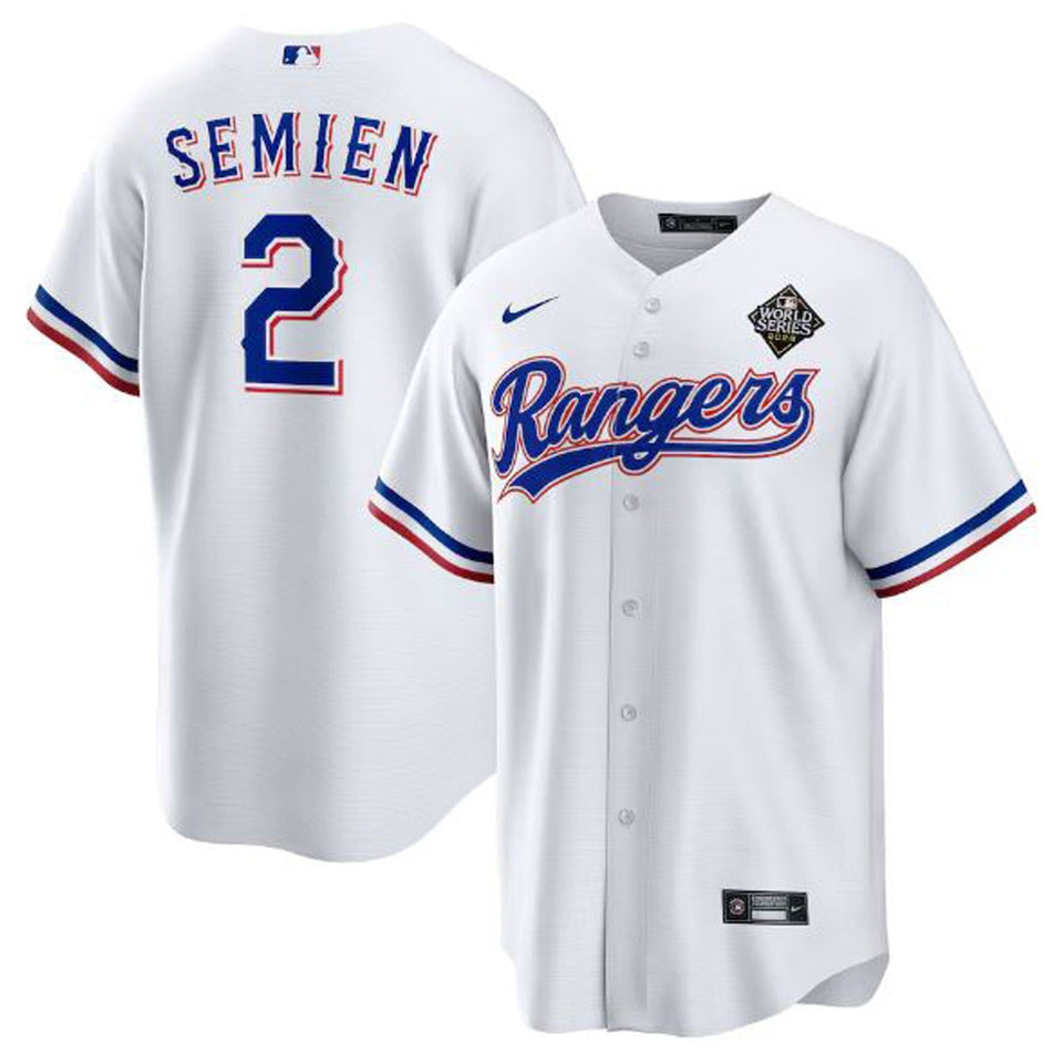 Men's Texas Rangers Marcus Semien White 2023 World Series Replica Player Jersey