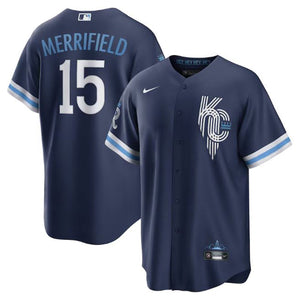 Men's Whit Merrifield Navy Kansas City Royals City Connect Replica Player Jersey