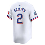 Men's Texas Rangers Marcus Semien White Home 2023 World Series Champions Jersey