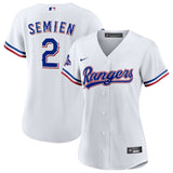 Women's Texas Rangers Marcus Semien White Home 2023 World Series Champions Jersey