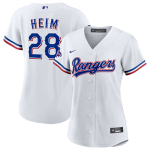 Women's Texas Rangers Jonah Heim White Home 2023 World Series Champions Jersey