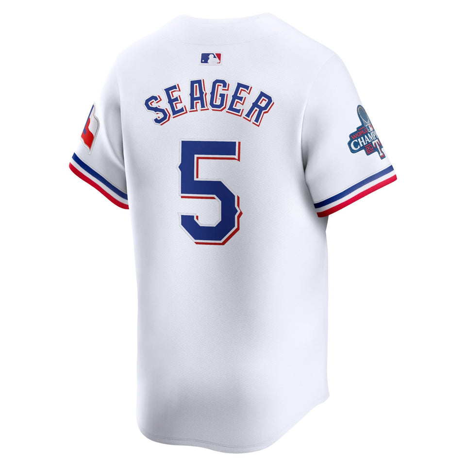 Men's Texas Rangers Corey Seager White Home 2023 World Series Champions Jersey